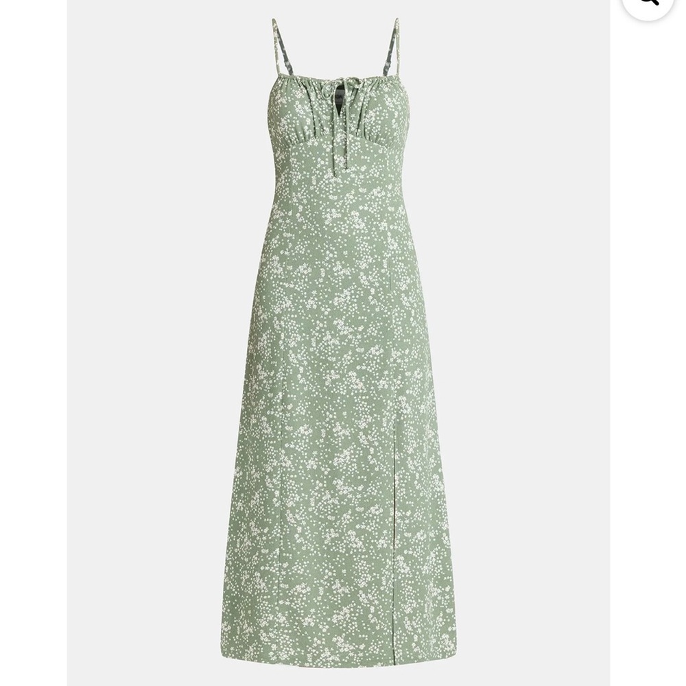 NWT New Boundaries Sage Green Floral Maxi Dress with Spaghetti Straps